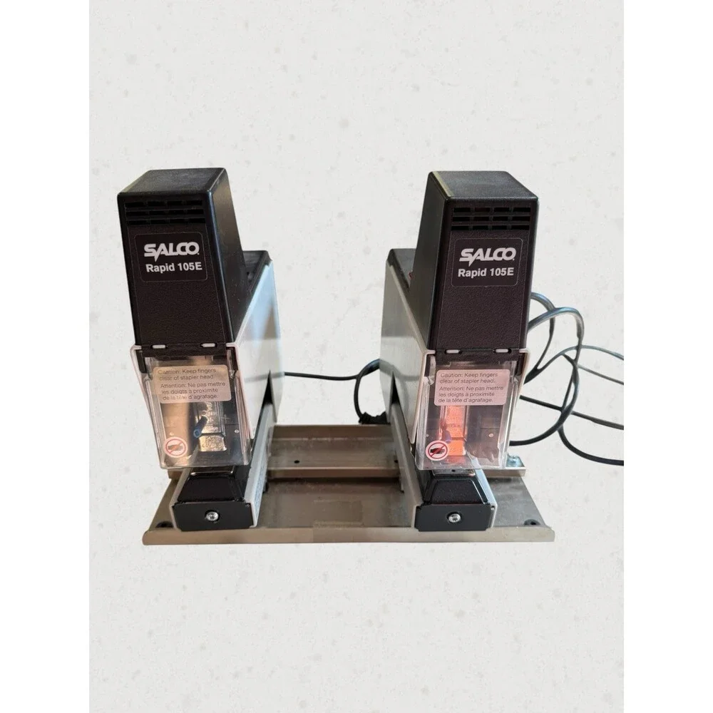 Salco Rapid 105E Twin Rig Dual Head Electric Stapler Gangster System POWERS ON￼